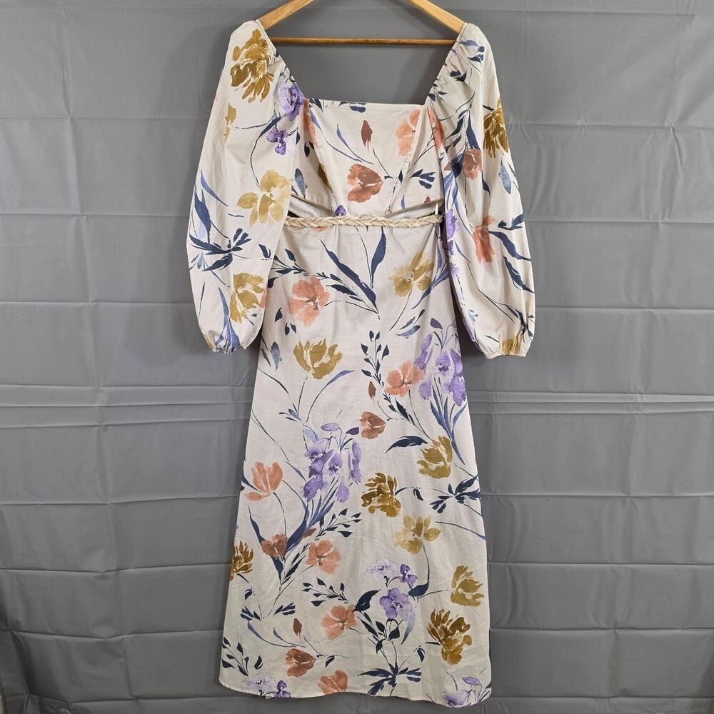 Anthropologie x Especia Dress Small Floral Cutout Maxi Balloon Boho Formal Chic